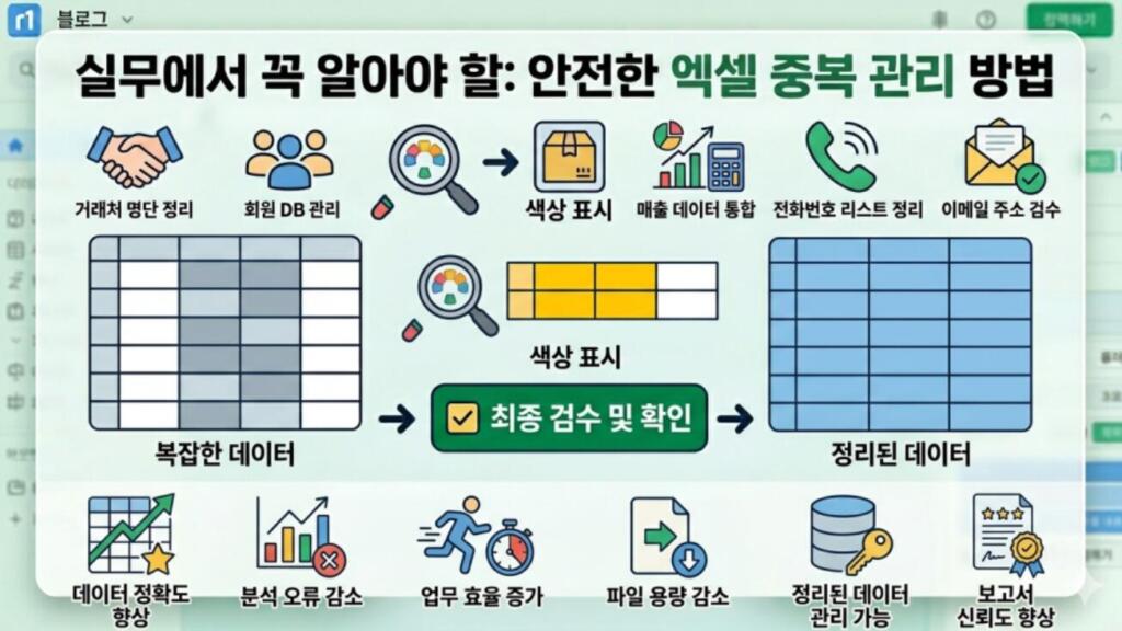 엑셀 여러 조건으로 중복값 제거