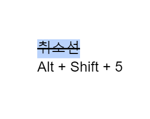 구글독스 취소선 단축